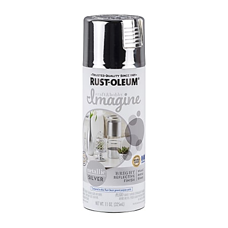 Rust-Oleum Imagine Craft and Hobby Spray Paint, 11 Oz, Metallic Silver, Pack Of 4 Cans