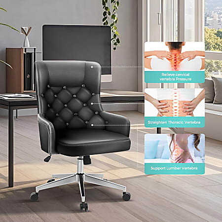 Leather office task discount chair