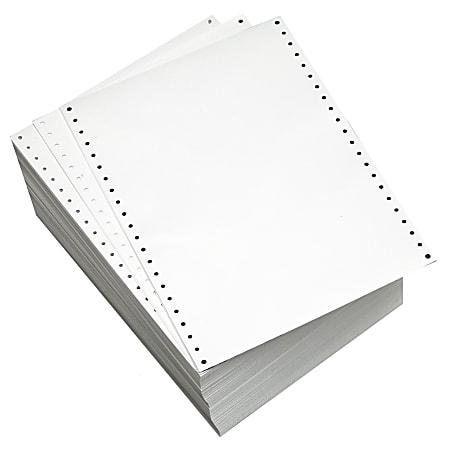 Office Depot® Brand Computer Paper, 1 Part, 18 Lb, 9 1/2" x 11", Clean Edge, Bond, White, Box Of 2,600 Sheets
