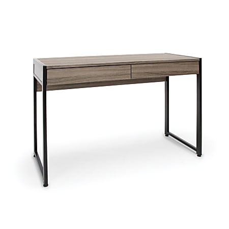 Essentials by OFM 44"W 2-Drawer Office Computer Desk, Driftwood