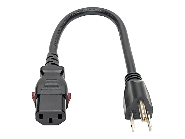 Eaton Tripp Lite Series Computer Power Cord, NEMA 5-15P to Locking C13 - 10A, 125V, 18 AWG, 1 ft. (0.31 m) - Power cable - NEMA 5-15P (M) to power IEC 60320 C13 locking - AC 125 V - 10 A - 1 ft - black