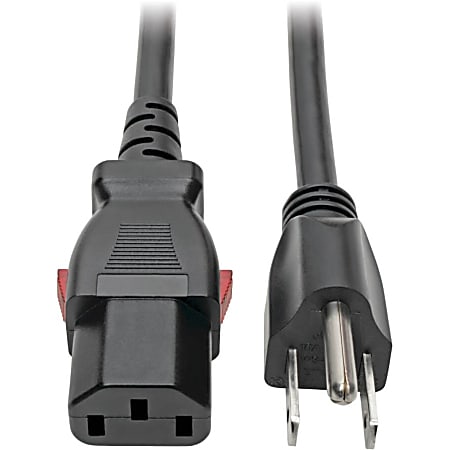 Eaton Tripp Lite Series Computer Power Cord, NEMA 5-15P to Locking C13 - 10A, 125V, 18 AWG, 1 ft. (0.31 m) - P006L01