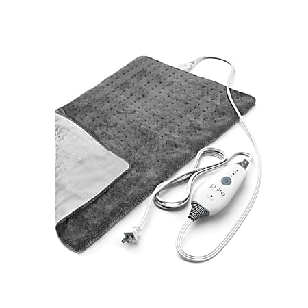 Pure Enrichment PureRelief Deluxe Heating Pad, 11-1/2" x 23-1/2", Gray