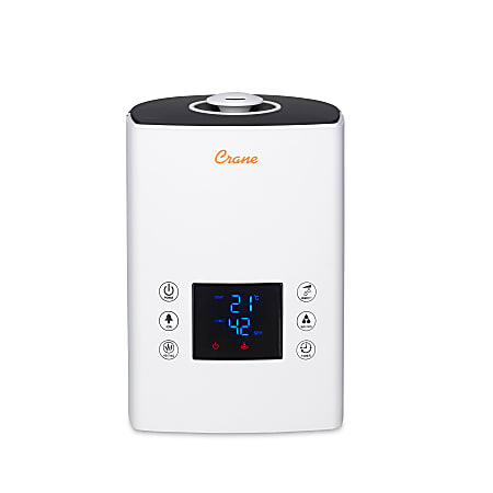 Crane Classic Digital Warm And Cool Mist Humidifier, 11"H x 10 1/2"W x 14 1/2"D, White