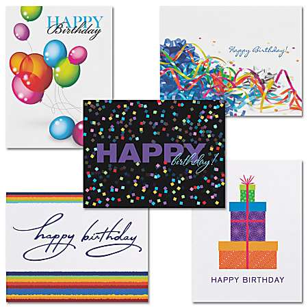 All Occasion Cards, Birthday Greeting Card Assortment With Envelopes, 5-1/2" x 4-1/4", Pack Of 25 Cards 