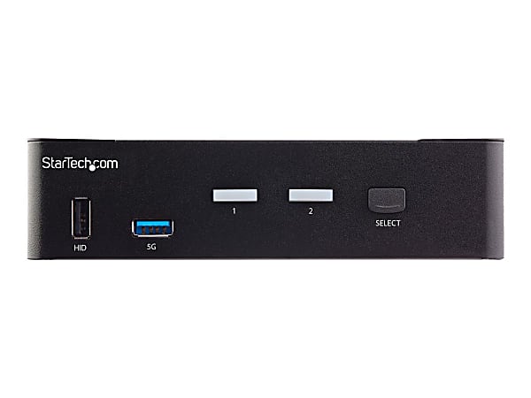 StarTech.com 2 Port HDMI KVM Switch 4K 60Hz UHD HDR, HDMI 2.0 Single Monitor, 2 Port USB 3.0 Hub, 4x USB HID, Audio, Hotkey Switching, TAA