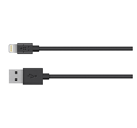 Belkin&reg; MIXIT Lightning-To-USB ChargeSync Cables, 4', Black, Pack Of 2 Cables