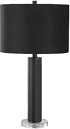 Monarch Specialties Heather Table Lamp, 28”H, Black/Black