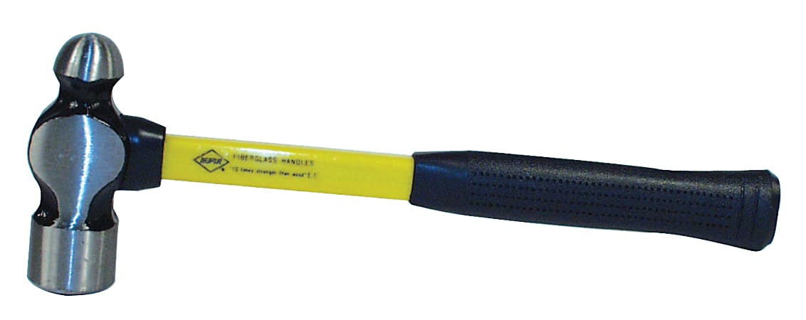 Nupla Classic Ball Pein Hammer, Fiberglass Handle, 14 in, Carbon Steel 24 oz Head