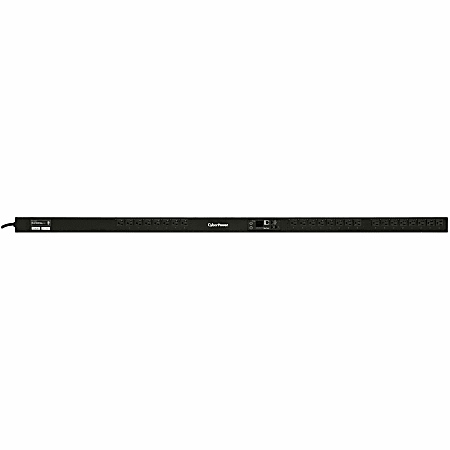CyberPower PDU41101 100 - 120 VAC 20A Switched PDU - 24 Outlets, 10 ft, NEMA L5-20P (5-20P Adapter), Vertical, 0U, LCD, 3YR Warranty