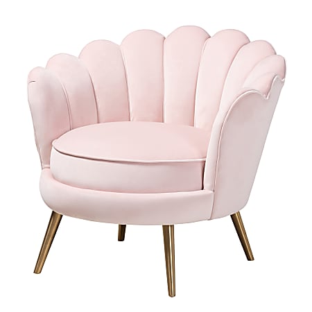 Baxton Studio 8861 Seashell Accent Chair, Light Pink
