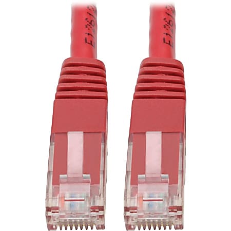 Tripp Lite Cat6 Cat5e Gigabit Molded Patch Cable RJ45 M/M 550MHz Red 5ft 5' - 1x RJ-45 Male Network - N200005RD