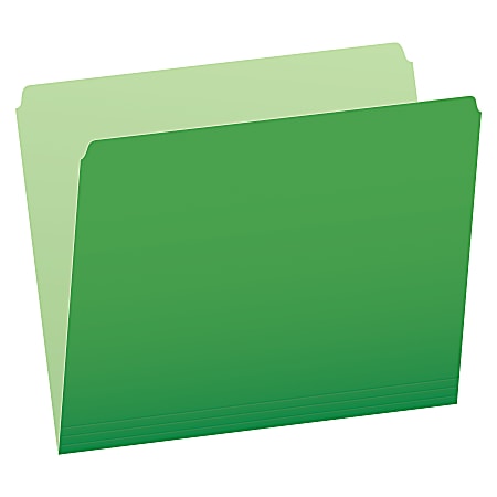 Pendaflex® Straight-Cut Color File Folders, Letter Size, Bright Green, Box Of 100