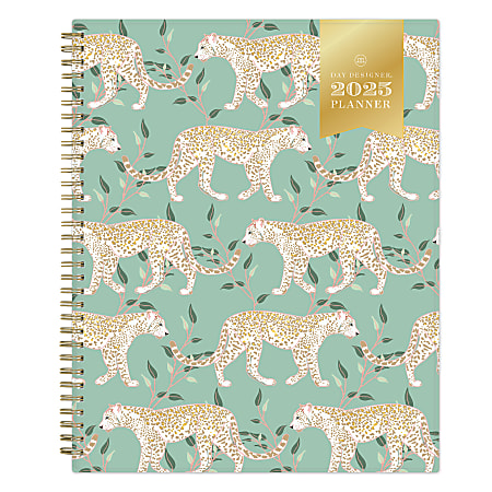 2025 Day Designer Weekly/Monthly Planning Calendar, 8-1/2” x 11”, Jungle Cat, January 2025 To December 2025