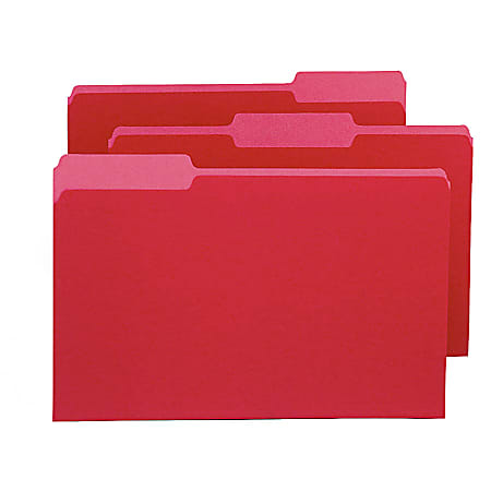 Pendaflex® Two-Tone Color File Folders, Legal Size, Red, Box Of 100
