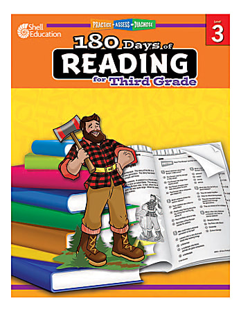 Shell Education 180 Days Of Reading Workbook, Grade 3