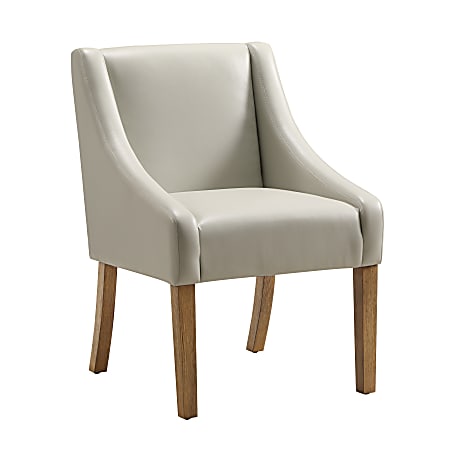 Office Star Monarch Faux Fabric Dining Chair, Cream Faux