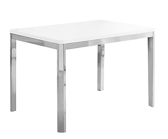 Monarch Specialties Elijah Dining Table, 30"H x 47-1/2"W x 31-1/2"D, White