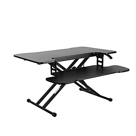 FlexiSpot M18M Sit-To-Stand Desk Riser, 17-3/4"H x 30-3/4"W x 18-15/16"D, Black