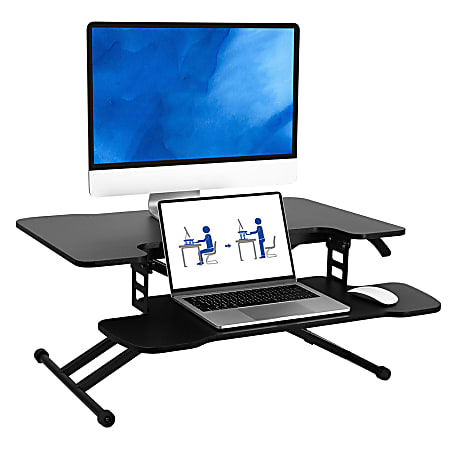 FlexiSpot M18M Sit To Stand Desk Riser 17 34 H x 30 34 W x 18 1516 D ...