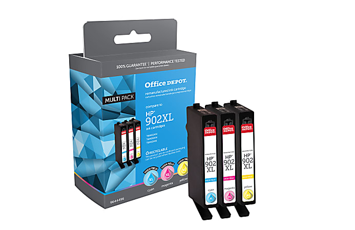 Office Depot® Remanufactured Cyan; Magenta; Yellow High-Yield Ink Cartridge Replacement For HP 902XL, Pack Of 3, OD902XLCMY