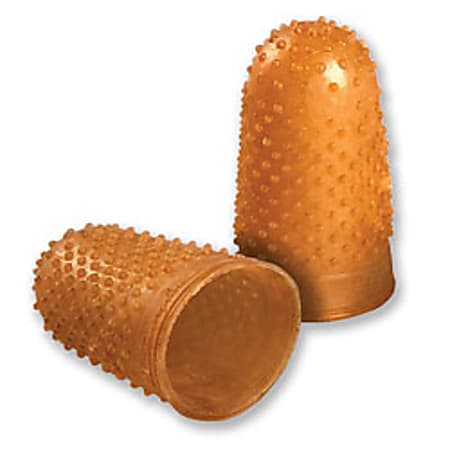 Swingline® Rubber Fingertips, #14, 7/8" Diameter, Amber, Box Of 12