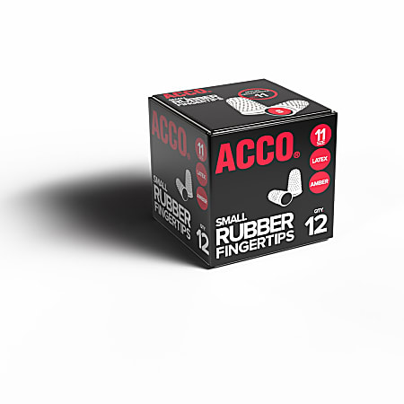 Swingline® Rubber Fingertips, #11, 9/16" Diameter, Amber, Box Of 12