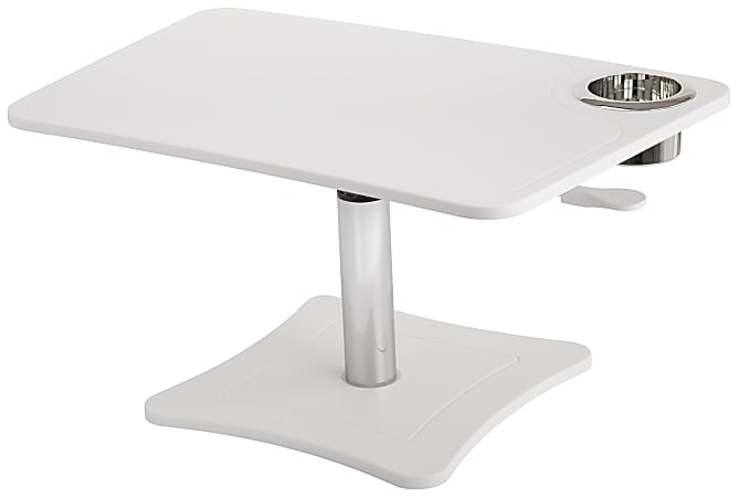 Victor High Rise Collection Height-Adjustable Wood Laptop Stand With Storage Cup, White