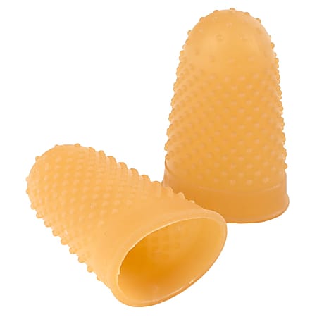 Swingline® Rubber Fingertips, #12, 11/16" Diameter, Amber, Box Of 12