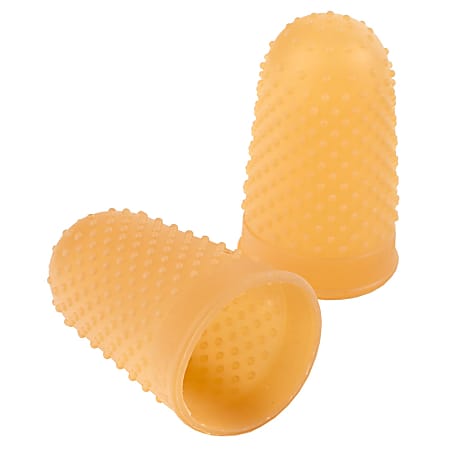 Swingline® Rubber Fingertips, #13, 3/4" Diameter, Amber, Box Of 12