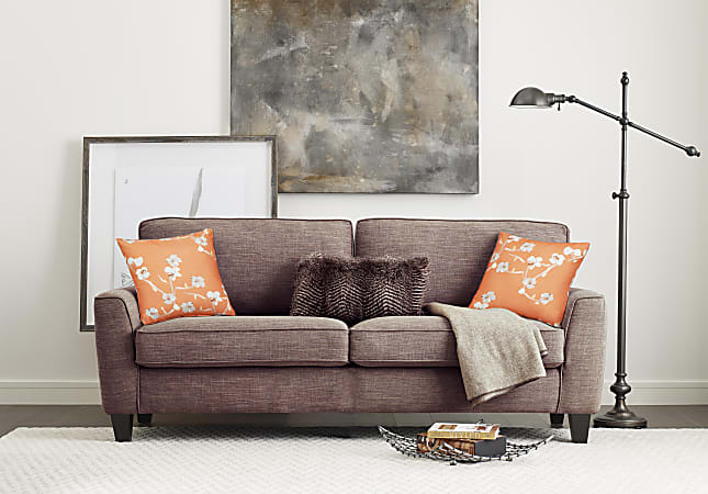 Serta® Astoria Deep-Seating Sofa, 78", Tan/Espresso