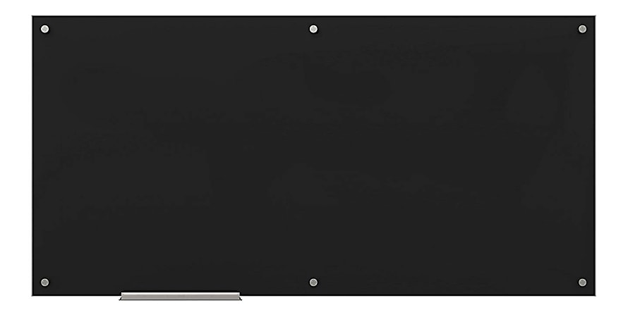 U Brands Frameless Non-Magnetic Glass Dry Erase Board, 72" X 36", Black