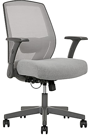 Laceymay Office Seat with Lumbar Support Flip-Up Arms (Set of 2) Inbox Zero Upholstery Color: Gray