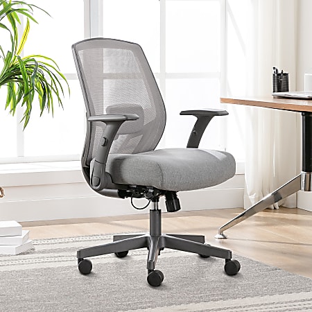 Serta SitTrue Rayne Ergonomic MeshFabric Mid Back Task Chair Gray