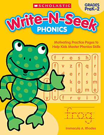 Scholastic Teacher Resources Write-N-Seek Workbook, Phonics, Pre-K - Grade 2