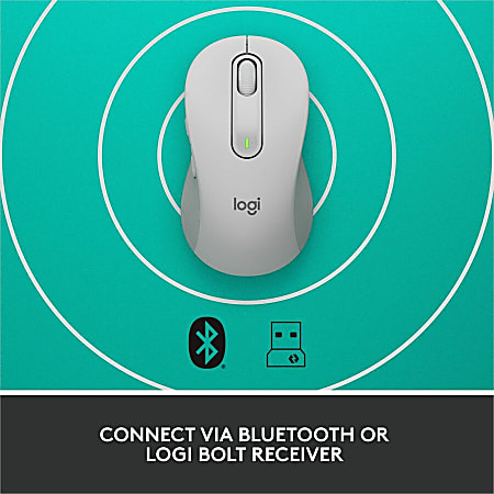 Logitech Signature M650 L for Business (Off-White) - Brown Box - Wireless -  Bluetooth/Radio Frequency - Off White - USB - 4000 dpi - Scroll Wheel 