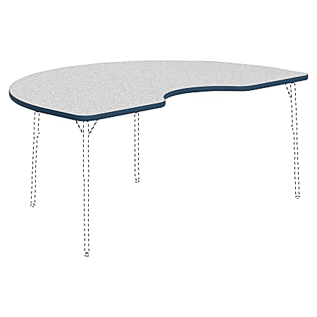 Lorell® Classroom Kidney-Shaped Activity Table Top, 72"W x 48"D, Gray Nebula/Navy