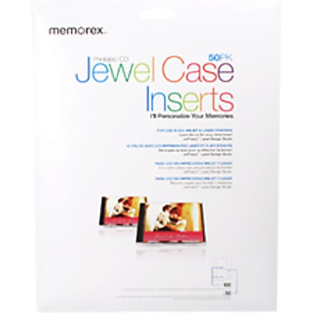 Imation Jewel Case Inserts, Ultra White, Pack Of 50