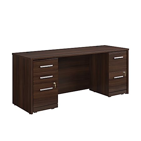 Sauder® Affirm Commercial 72"W Desk With 3-Drawer And 2-Drawer Pedestal Files, Noble Elm®