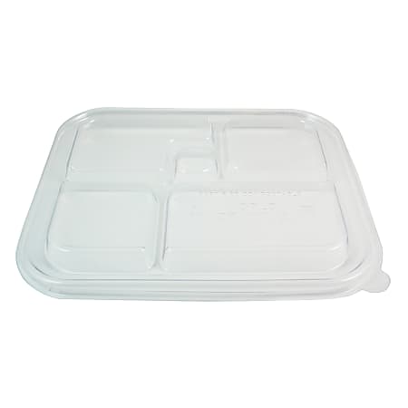 World Centric Fiber Bento Box Container Lids, 12-1/8"H x 9-13/16"W x 13/16"D, Clear, Carton Of 300 Lids