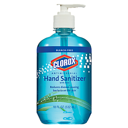 Clorox® Antimicrobial Hand Sanitizer With Aloe, Blue, 18 Oz