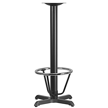 Flash Furniture Iron Restaurant Table X-Base With Bar-Height Column And Foot Ring, 42"H x 22"W x 22"D, Black