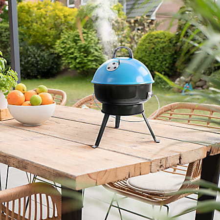 Gibson Home Fireblue Portable BBQ Grill 21 H x 14 18 W x 14 18 D Blue Office Depot