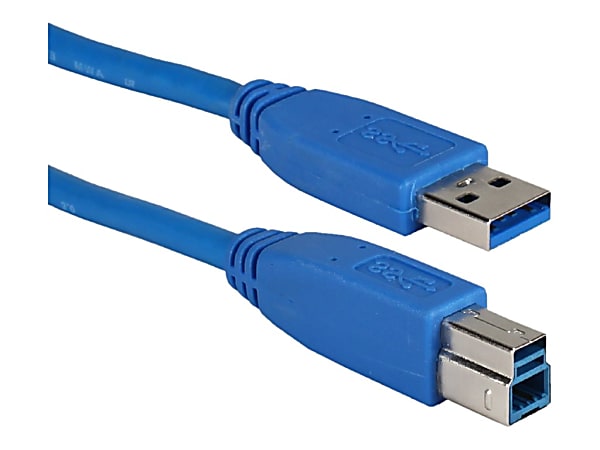 QVS - USB cable - USB Type B (M) to USB Type A (M) - USB 3.0 - 10 ft - blue