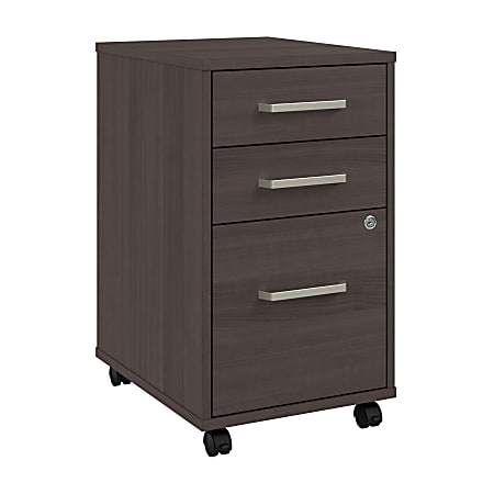 WorkPro Motiva 16"W 3-Drawer Rolling File Cabinet, Storm Gray, Installation Included