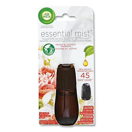 Air Wick Essential Mist Refills, Peony And Jasmine, 0.67 Oz, Carton Of 6 Bottles