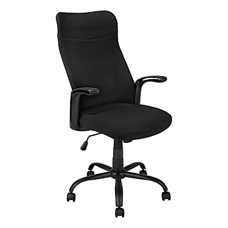 Monarch Specialties Jonah Ergonomic Fabric High-Back Office Chair, Black
