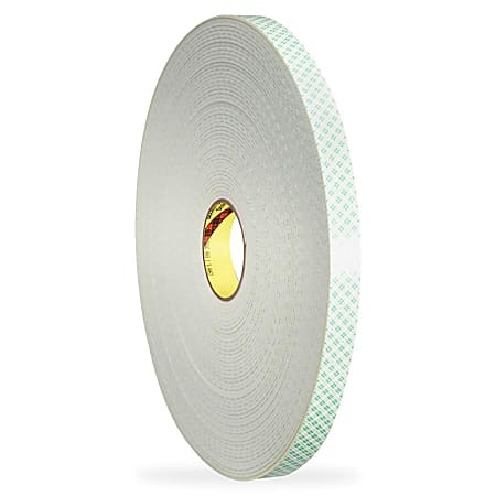 Scotch Permanent Mounting Tape - 1" Width x 12 ft Length - 1" Core - Urethane - Acrylic Backing - Flexible, Double-sided, Permanent Mounting - 1 Roll - White