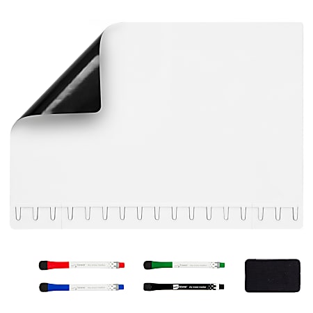 Note Tower® Magnetic Dry-Erase Whiteboard Refrigerator Board, 12" x 17", White