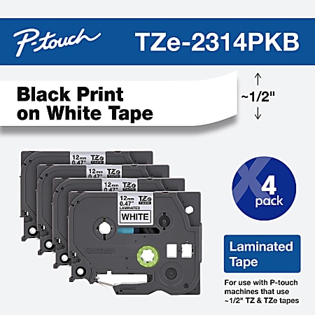 Compatible TZE-231 Label Tape 2x Brother P-Touch 1000 Tapes Black on White